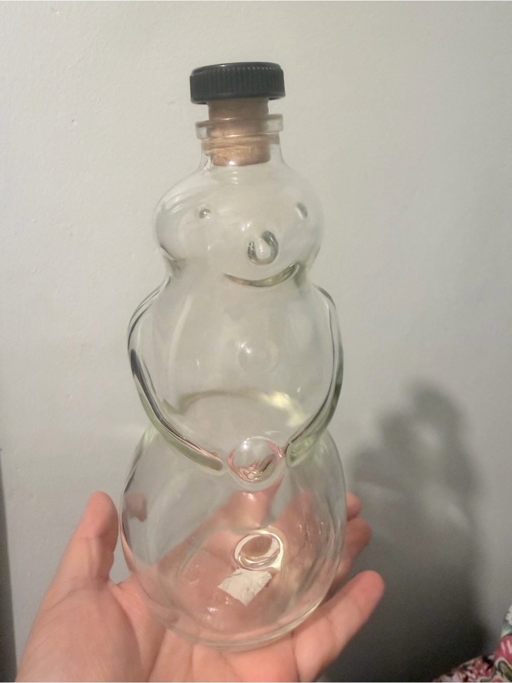 Vintage Snowman Glass Wine Liquor Liquid Holder Excellent Condition